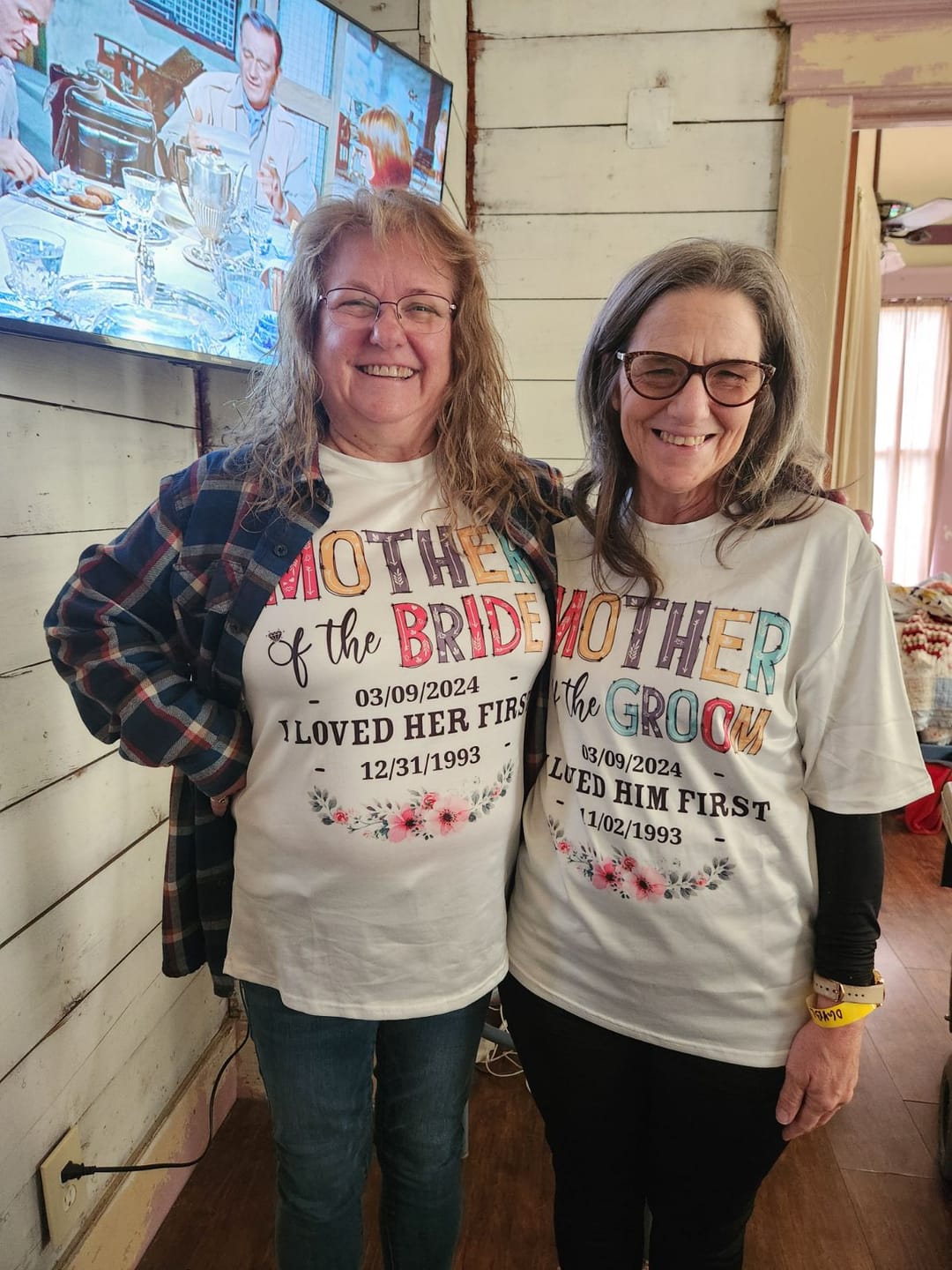Customer photo review of Mother Of The Bride I Loved Her First Custom Wedding Date And Birth Date Shirt Gift For Mom