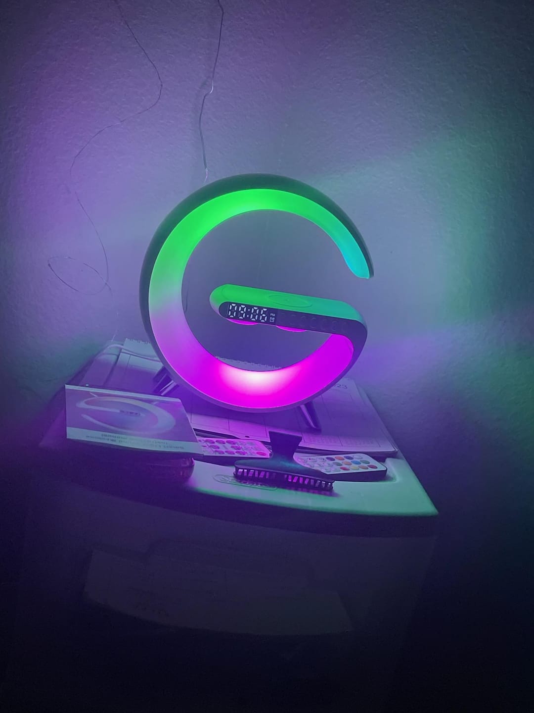 Customer photo review of LitLamp™ 4-in-1 Alarm Clock, Mood Light, Speaker & Wireless Charger