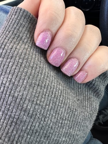 Customer photo review of D38 Keeli Purple Glitter Dip Powder