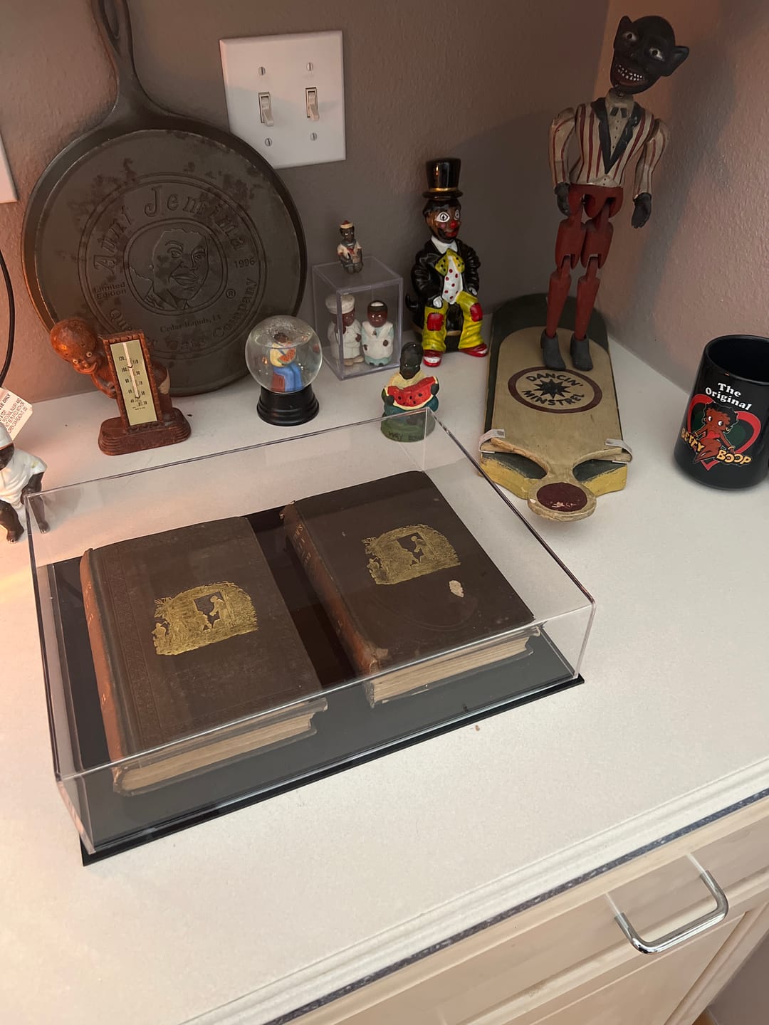 Customer photo review of Acrylic Double Sheet Book Display Cases