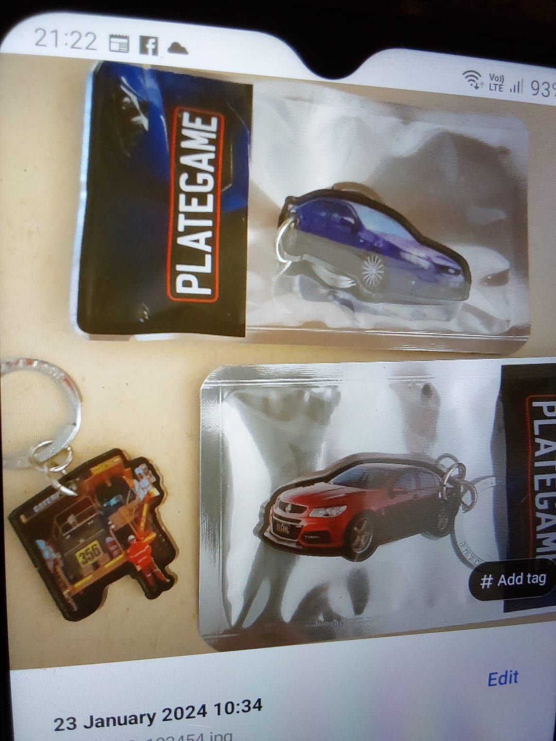 Customer photo review of PG Mini Custom Keychain