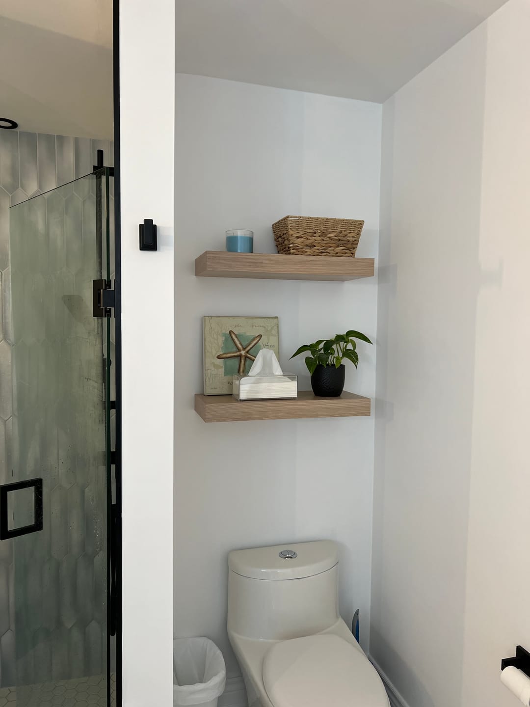 Customer photo review of White Oak Floating Shelf
