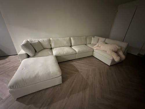 Customer photo review of SKY LINEN DELUXE PLUSH MODULAR 6 PIECE SECTIONAL