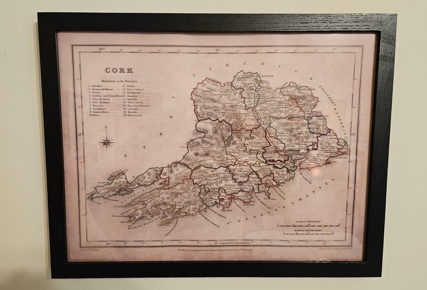 Customer photo review of Old Map of County Cork by Samuel Lewis, 1844: Cobh, Kinsale, Blarney Castle, Fota House, Mizen Head