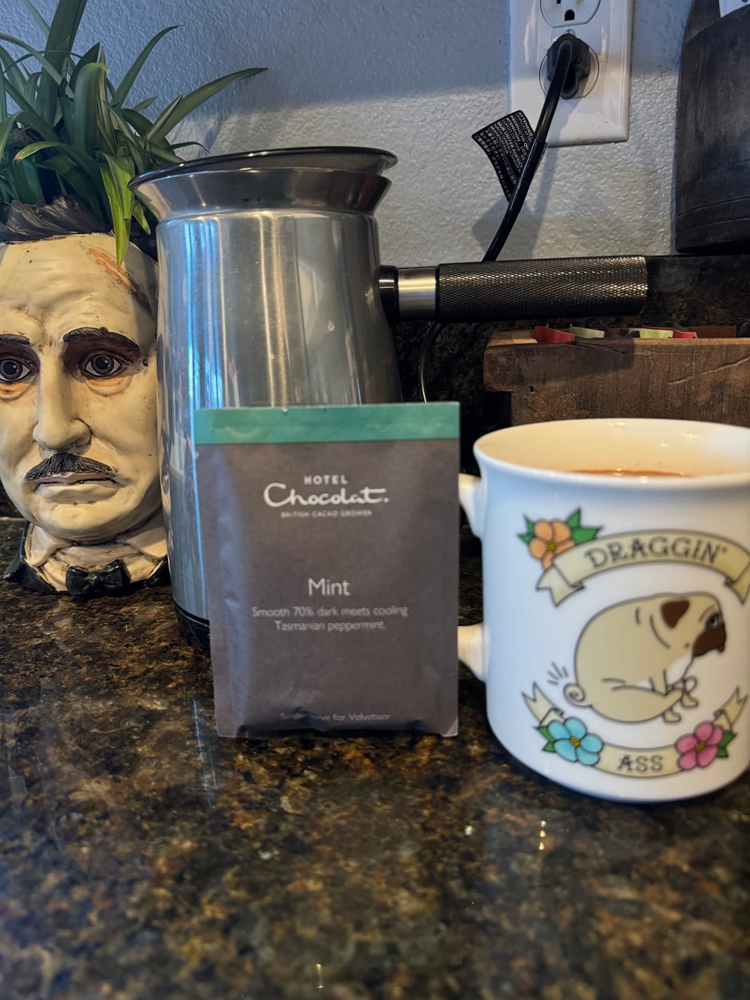 Customer photo review of Peppermint Dark Hot Chocolate Flakes