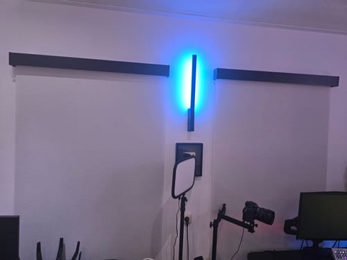 Customer photo review of SmartWings Motorized Light Filtering Roller Shades 70% Blackout Linen