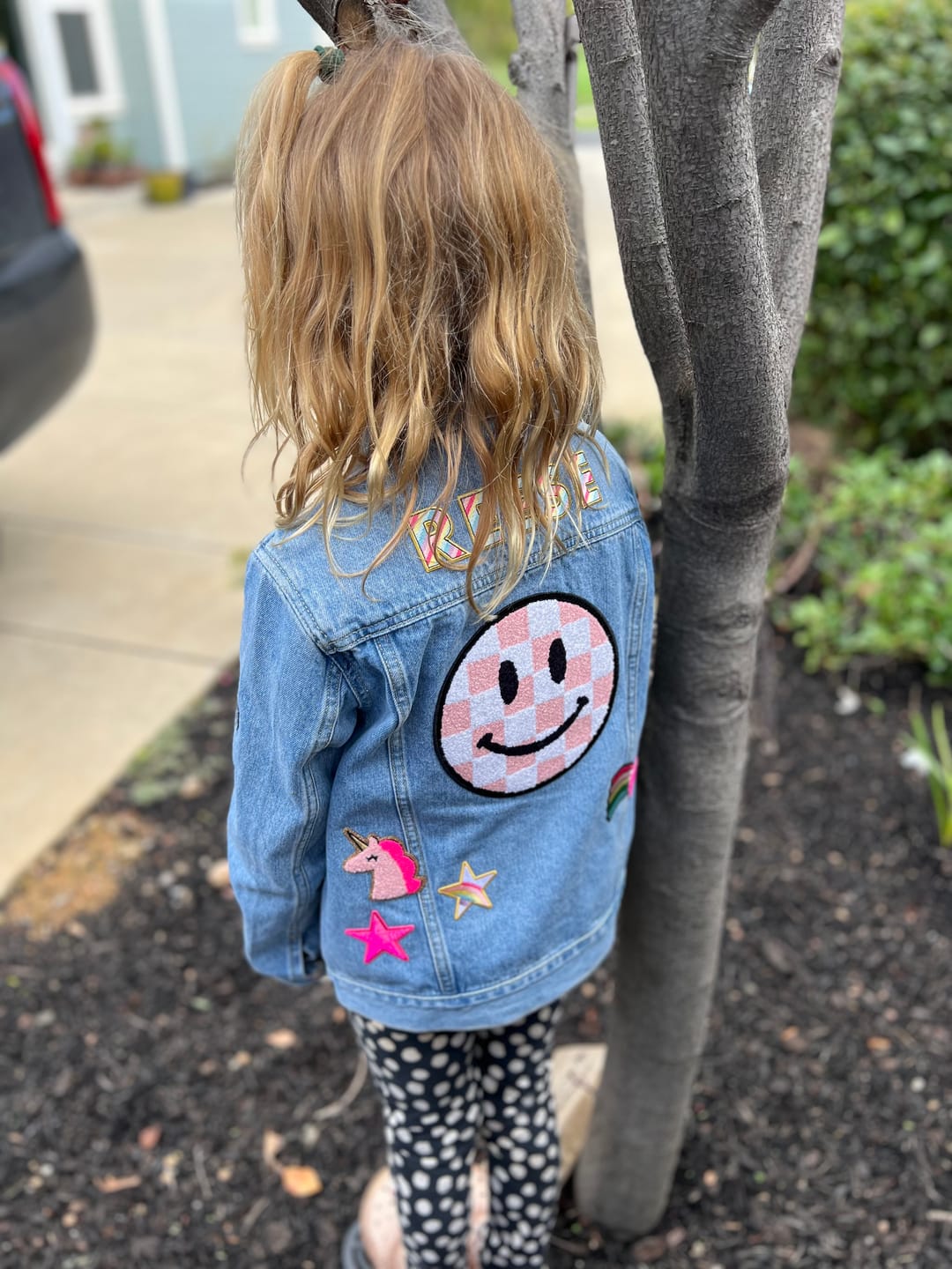 Customer photo review of Kids Classic Oversized Denim Jacket
