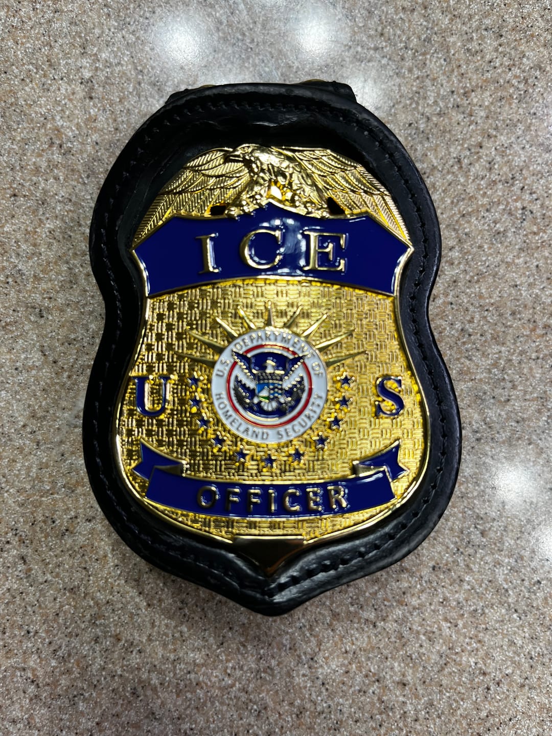 Customer photo review of US ICE Officer Badge Solid Copper Replica Movie Props