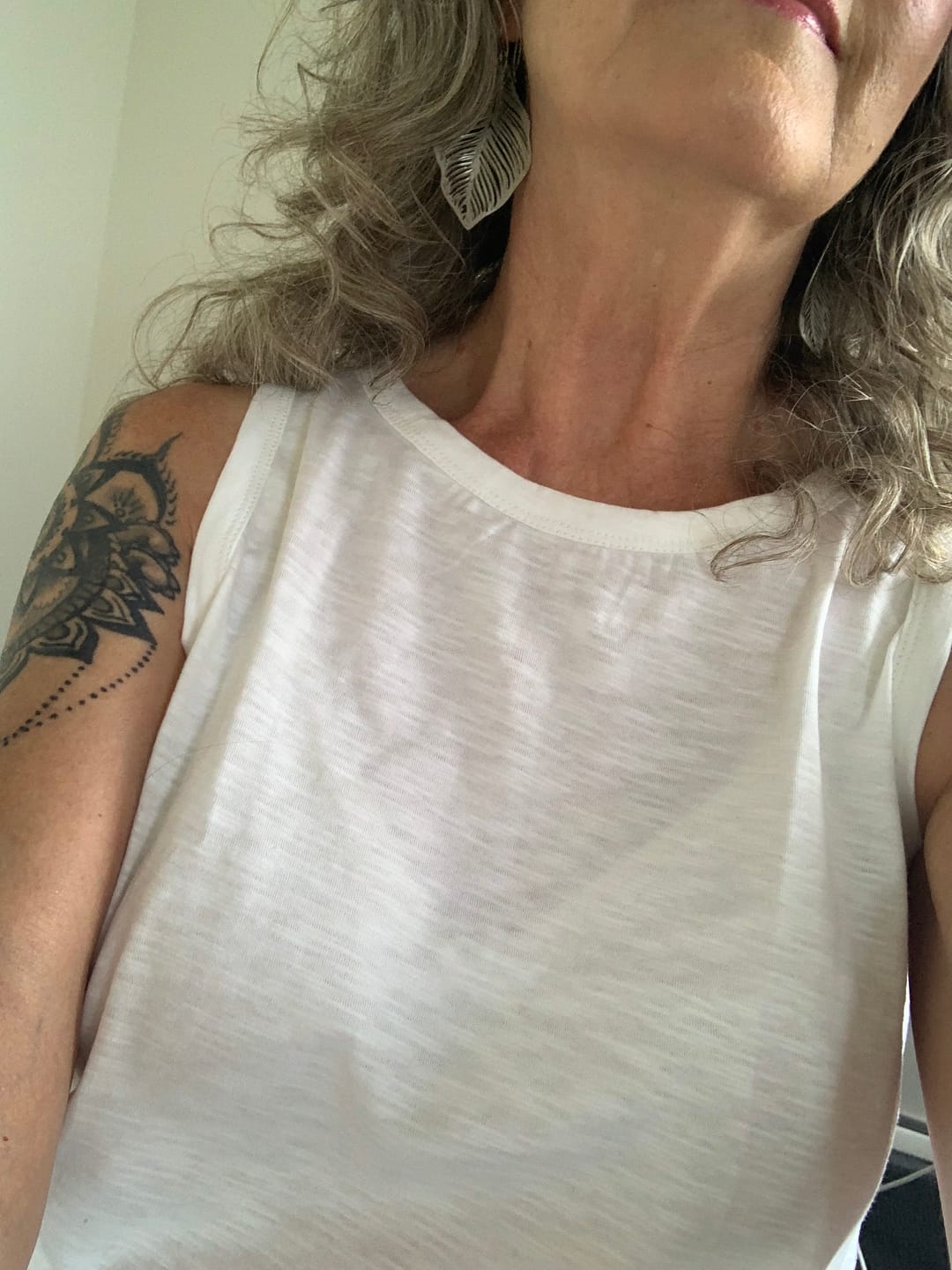 Customer photo review of vera tank - white cotton