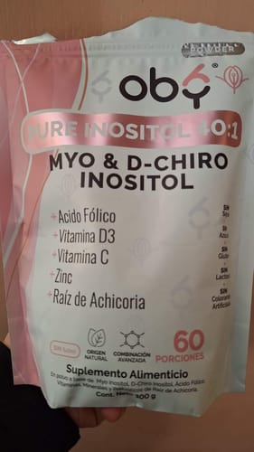 Customer photo review of Oby Pure Inositol Ratio 40:1 Polvo 300 G | Myo y D-Chiro Inositol, Acido Folico, Prebioticos, Vitaminas y Minerales. Sin Sabor