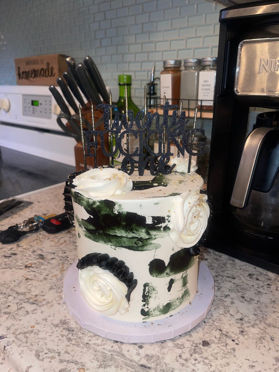 Customer photo review of Abstract Birthday Celebration Cake