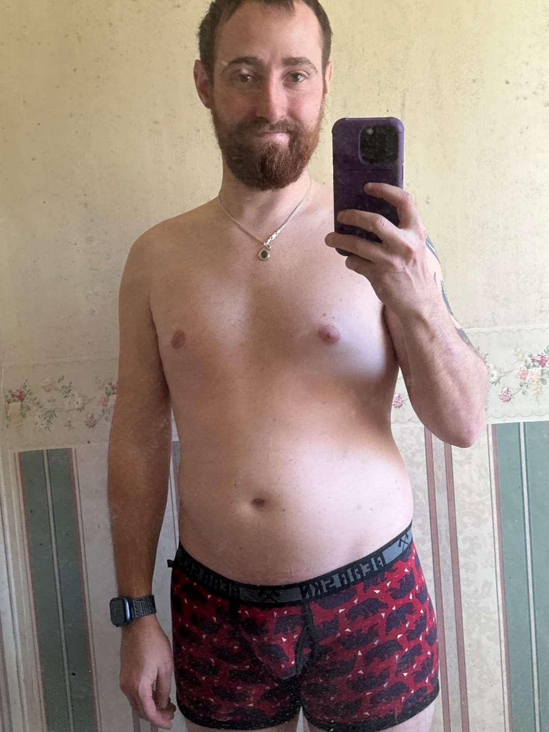 Customer photo review of Bamboo Boxer Brief - Geometric Bear Red