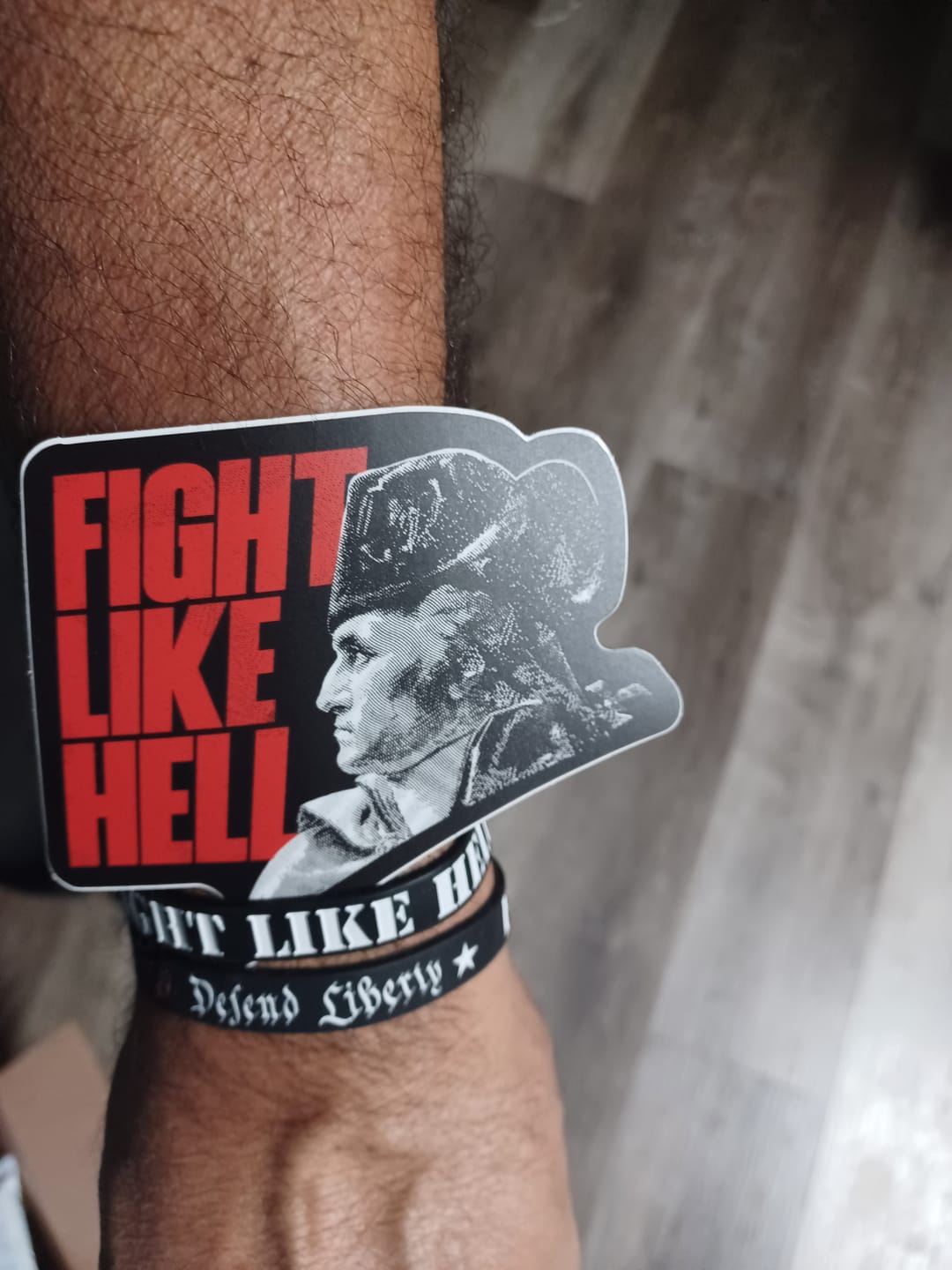 Customer photo review of Fight Like Hell Wristbands