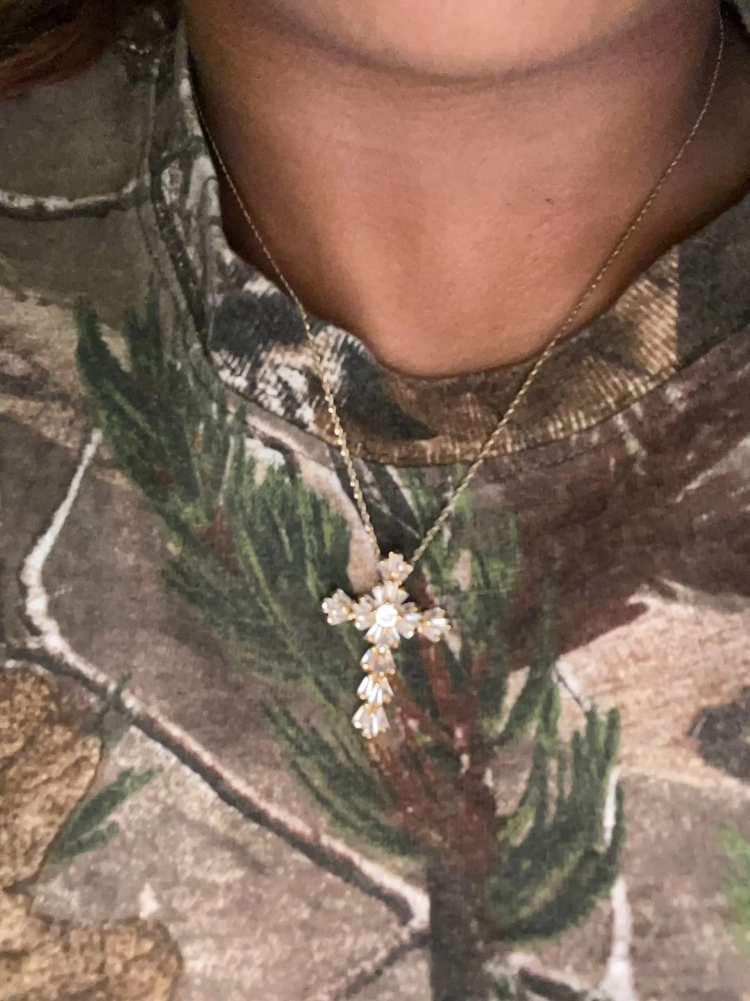 Customer photo review of Collier Croix Zirconium