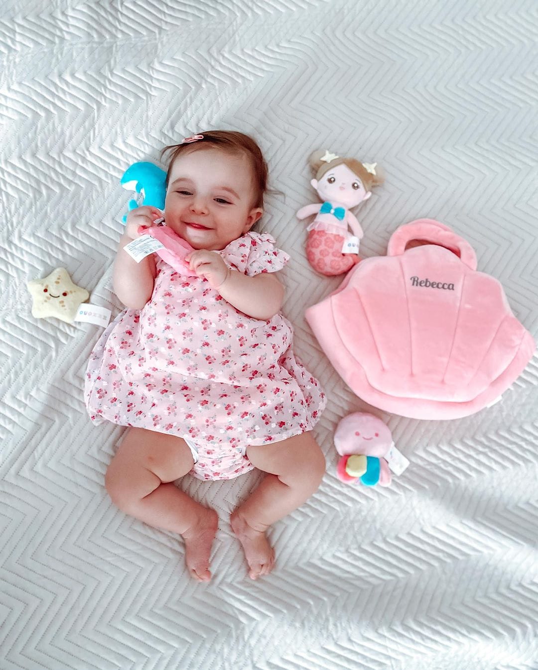 Customer photo review of Personnalisée Premier Ensemble de Jouet Sonore en Peluche de Sirène Fantastique pour Bébé