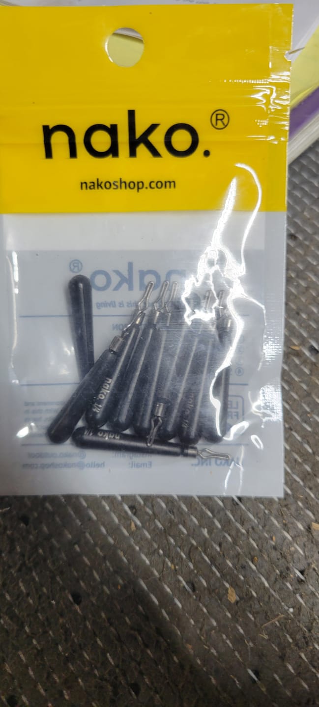 Customer photo review of 97% Density Tungsten Skinny Drop Shot Weights | Bulk Pack | Cylinder Drop Shot Weights