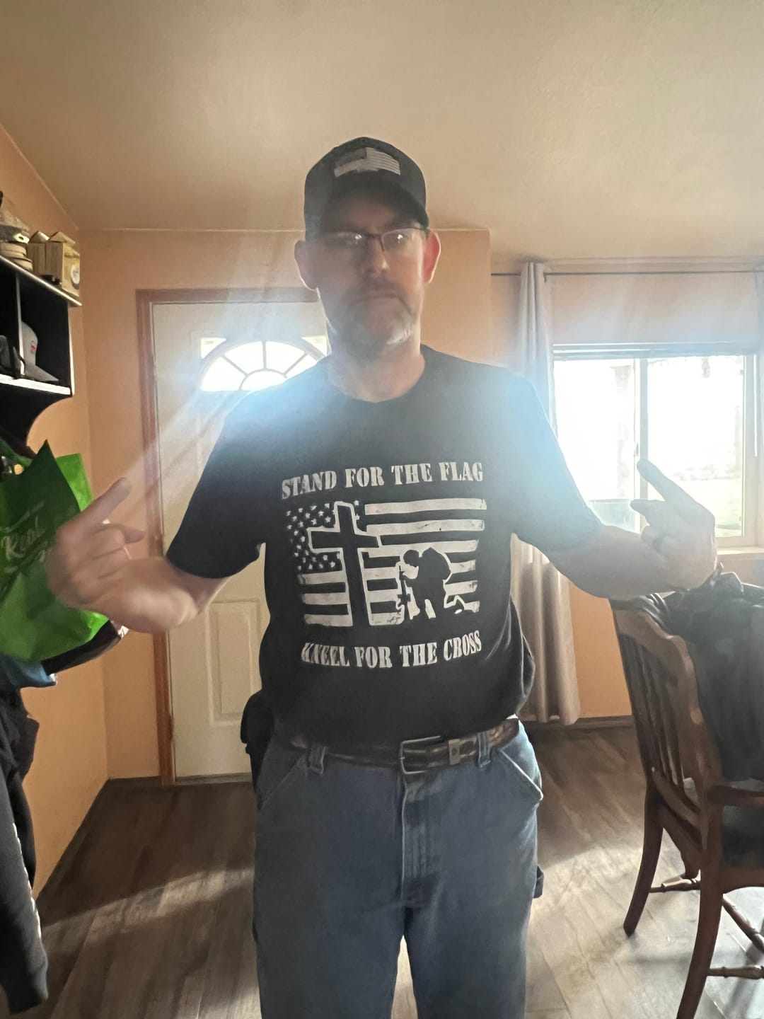 Customer photo review of Kneel For The Cross - Tee