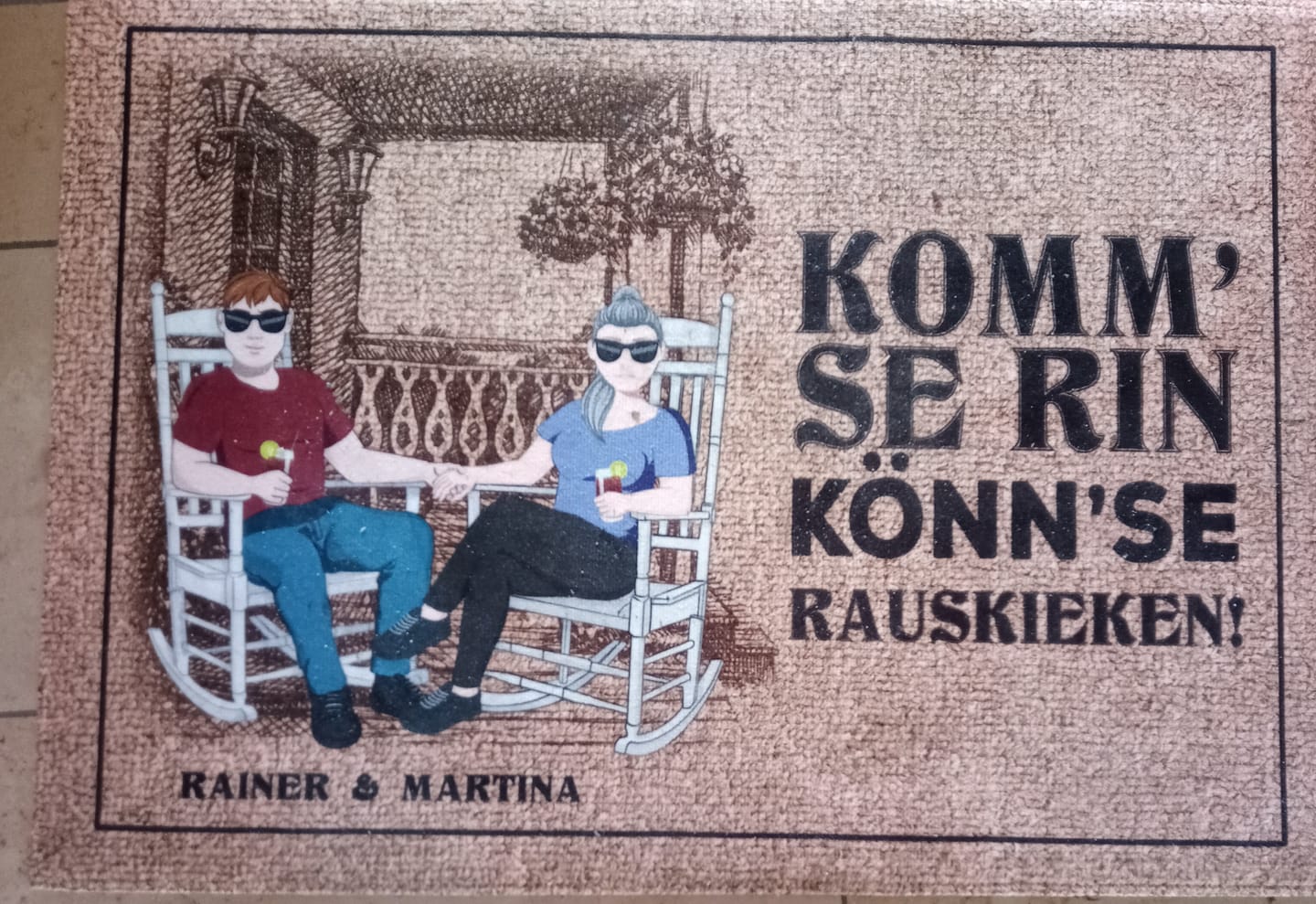 Customer photo review of Willkommen - Paar-Fußmatte