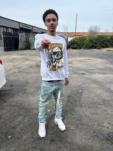 Customer photo review of Wheat 13s DopeSkill Sweatshirt Mystery Ghostly Grasp Graphic