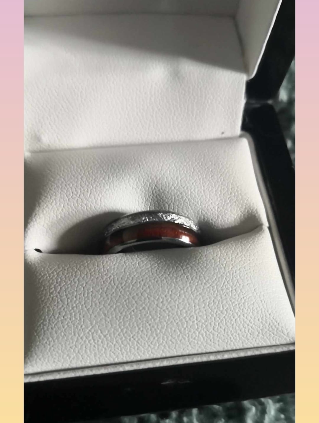 Customer photo review of The Wood and Steel Wonder Ring Set