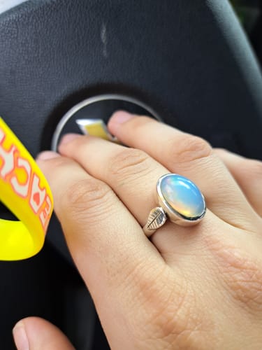 Customer photo review of Opal Leaf Ring Sterling Silver