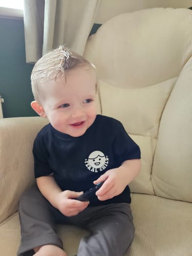 Customer photo review of Somebody's Feral Child Front & Back Graphic Tee