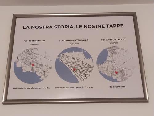 Customer photo review of La nostra storia - Poster con mappa personalizzata