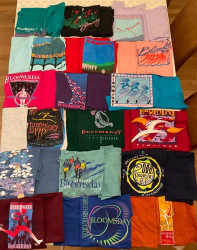T-shirt quilt with running, marathons themes by Dorothea from WA