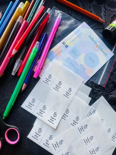 Customer photo review of Wrap-around Pencil & Pen Labels