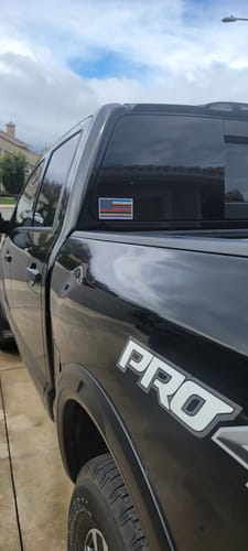 Customer photo review of Cross Cultura Flag Sticker