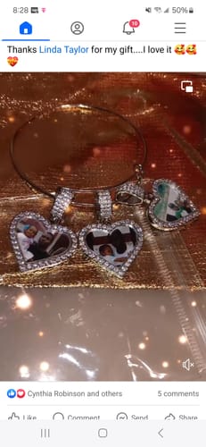 Customer photo review of Hearts Photo Bangle Bracelet