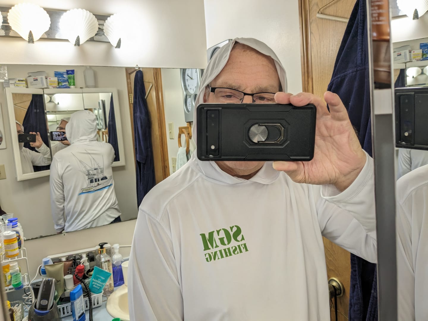 Customer photo review of American Flag Dri-Fit Hoodie Custom Shirts