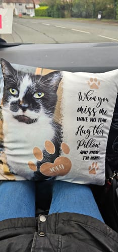 Customer photo review of When you miss me - Personalised pillow