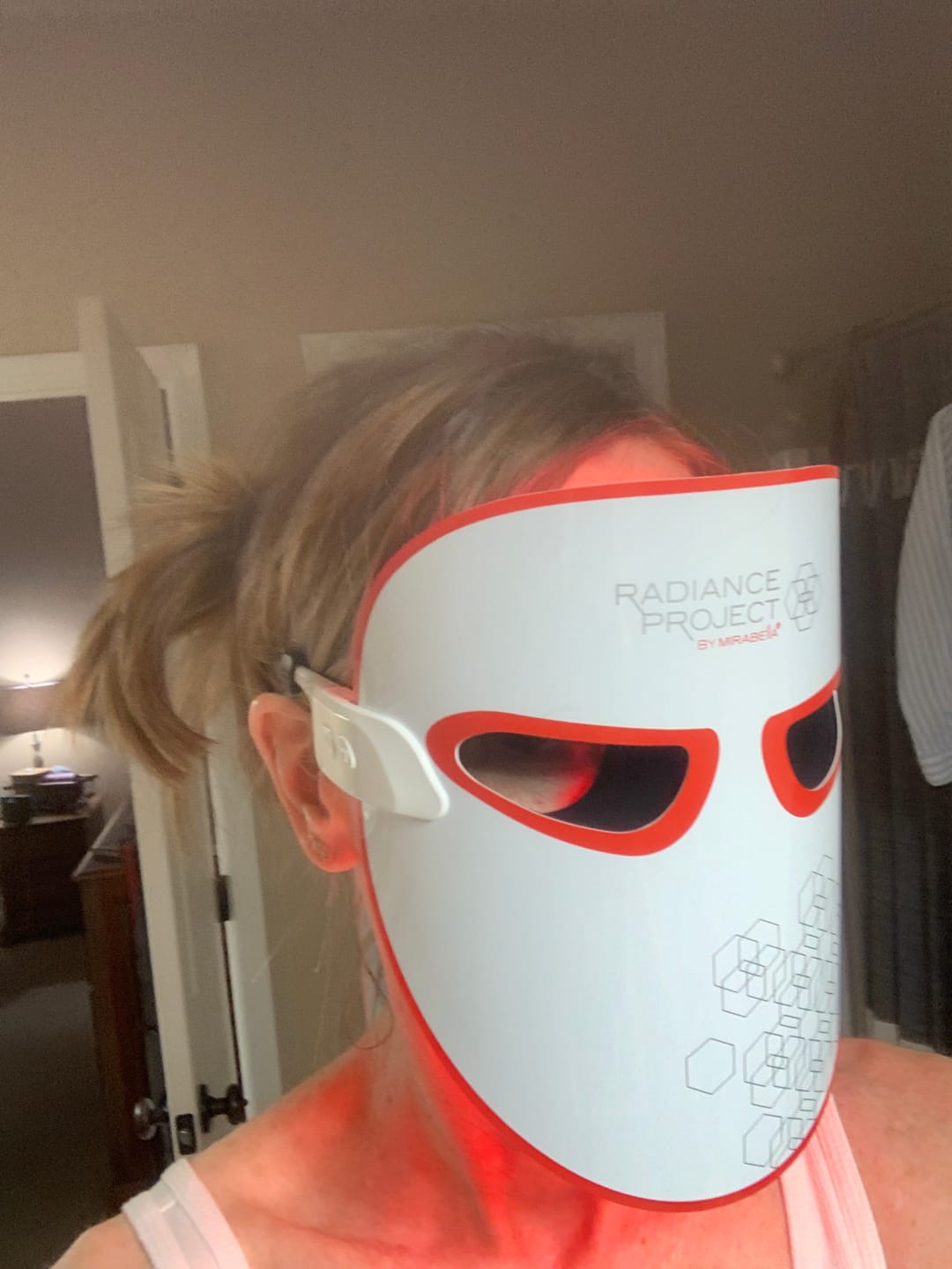 Customer photo review of Phototherapy 7-Color LED Facial Mask with Near Infrared