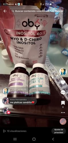 Customer photo review of Oby Pure Inositol Ratio 40:1 Polvo 300 G | Myo y D-Chiro Inositol, Acido Folico, Prebioticos, Vitaminas y Minerales. Sin Sabor