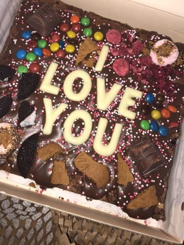 Customer photo review of Custom message loaded brownie