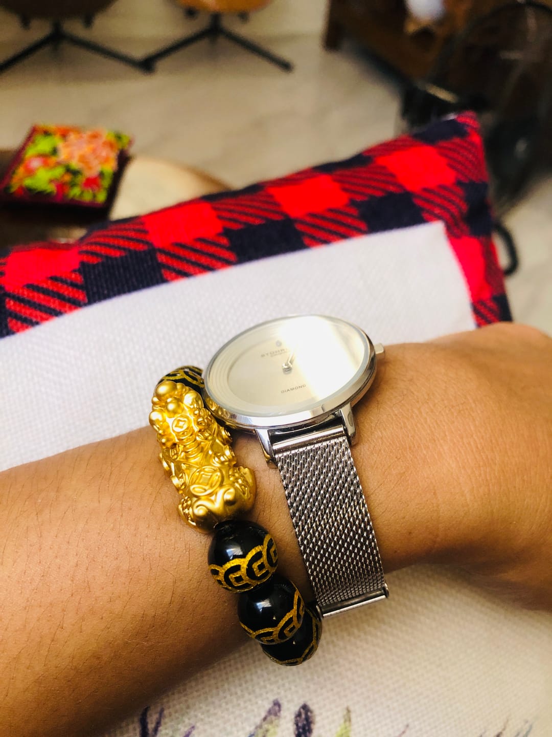 Customer photo review of 9 Coins 12mm Black Onyx w/ Lucky PiYao for Good Fortune and Flow of Prosperity
