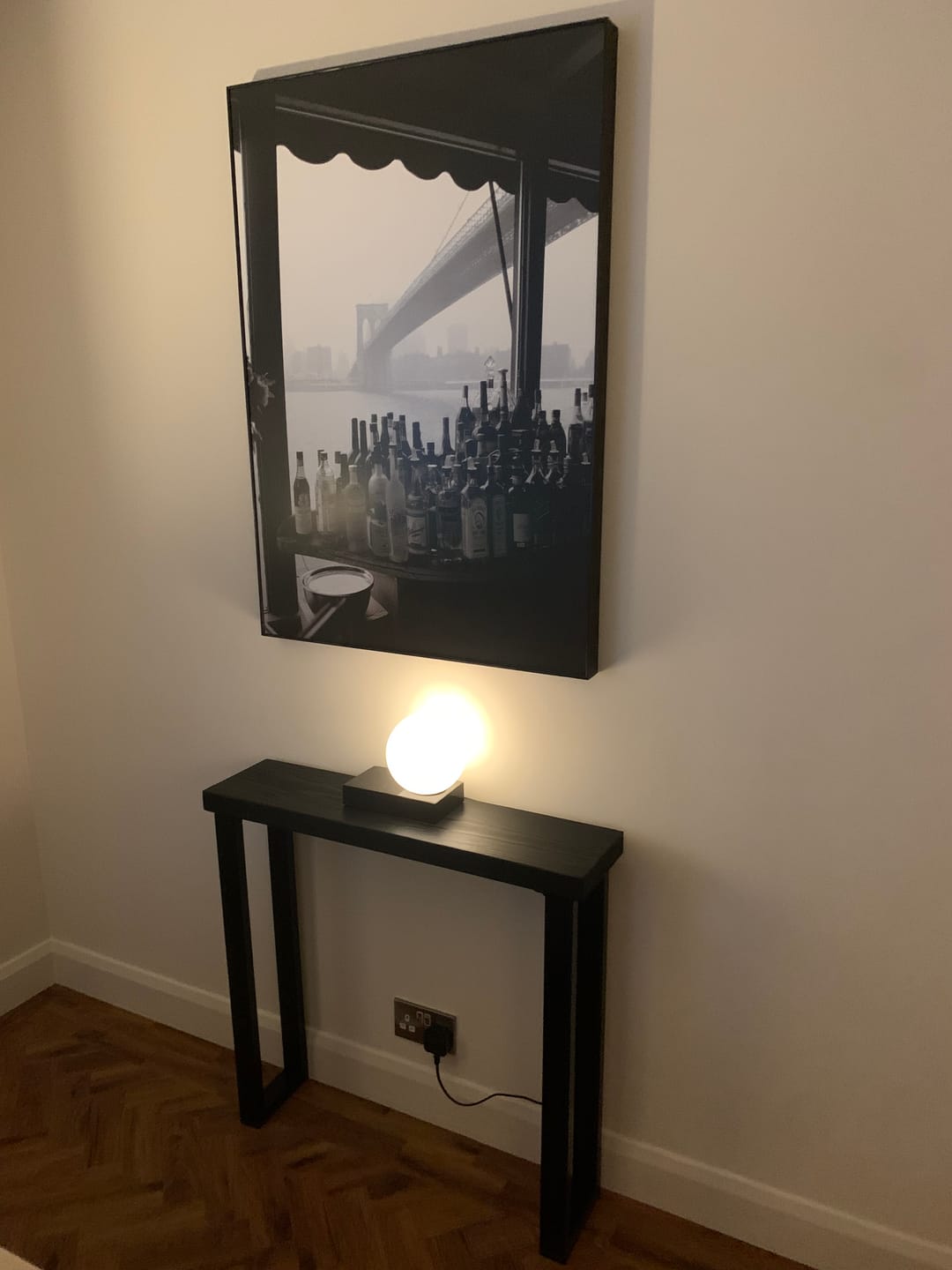 Customer photo review of Black Rustic Console Table  | 20cm Depth