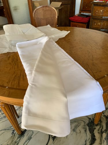 Customer photo review of Tovaglia in Puro Lino Bianco Su Misura