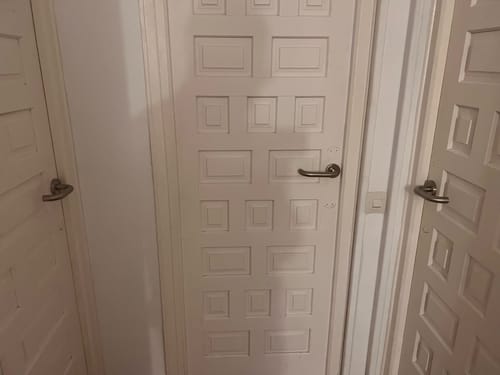 Customer photo review of Manilla curva Lyr con roseta redonda de acero Inoxidable para puertas