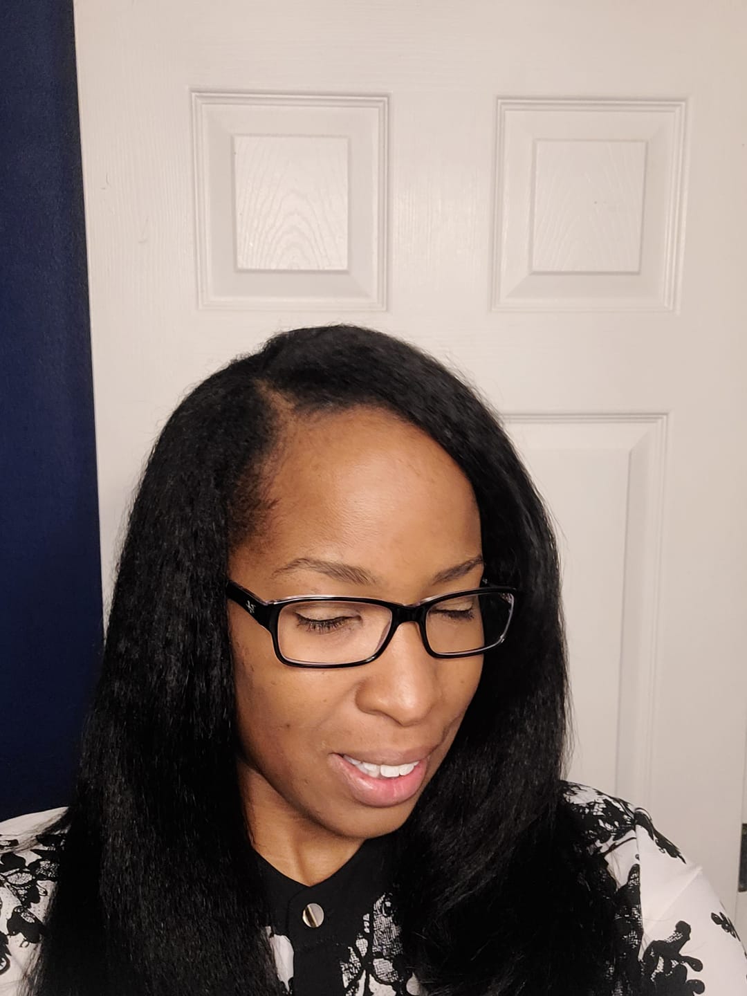 Customer photo review of Brazilian Kinky Straight Texture U Part Wigs AU11