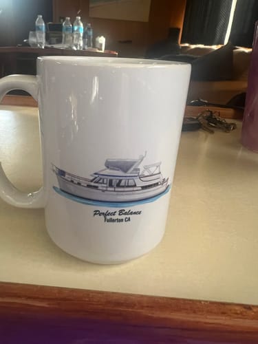 Customer photo review of Custom Boat Mugs