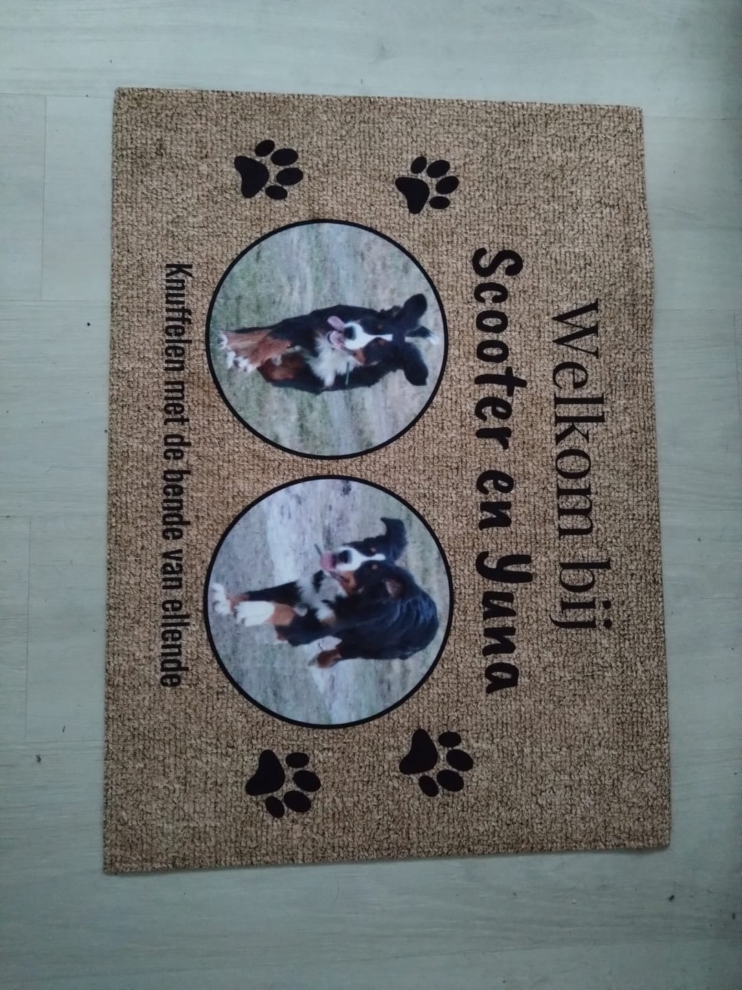 Customer photo review of Eigen foto - Gepersonaliseerde huisdier deurmat