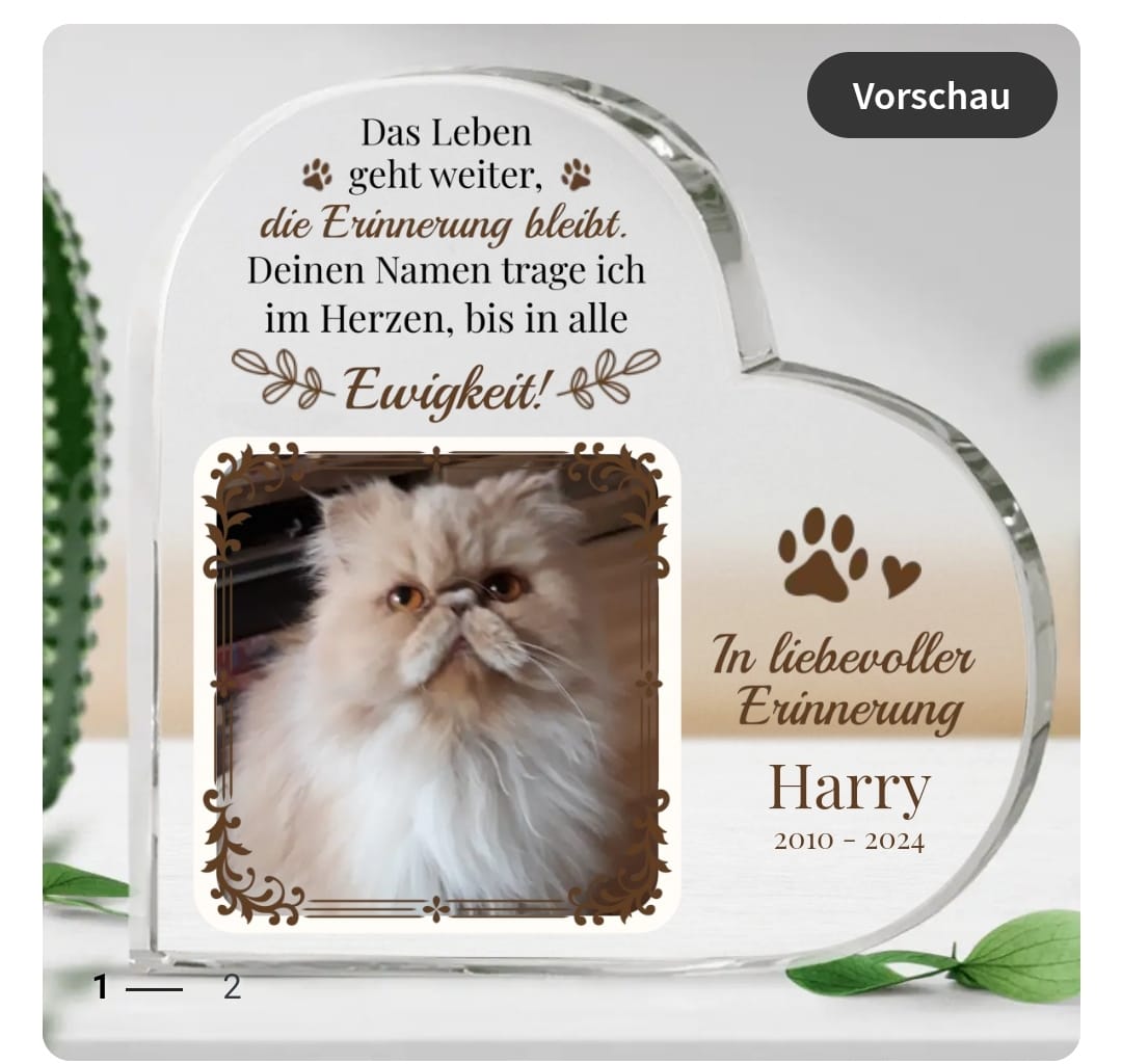 Customer photo review of Die Erinnerung bleibt - Individuelles Glasherz