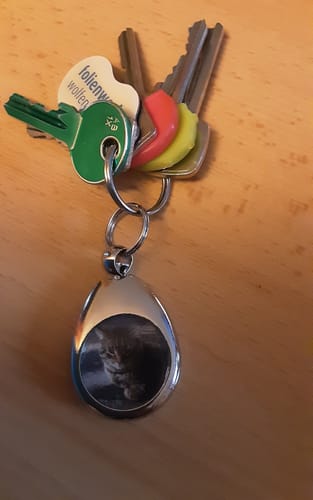 Customer photo review of Schlüssel- Anhänger mit Foto + Einkaufswagen-Chip