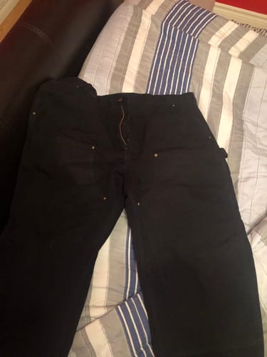 Customer photo review of Vintage Carhartt Pants Mens 42 x 32 Black Double Knee Work Wear Carpenters