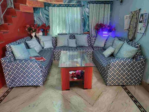 Customer photo review of Traditional Blossom Elastic L-Shape Sofa Slipcovers