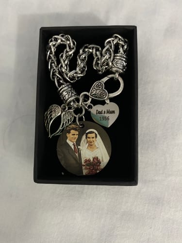 Customer photo review of Personalized Memorial Forever In My Heart Bracelet