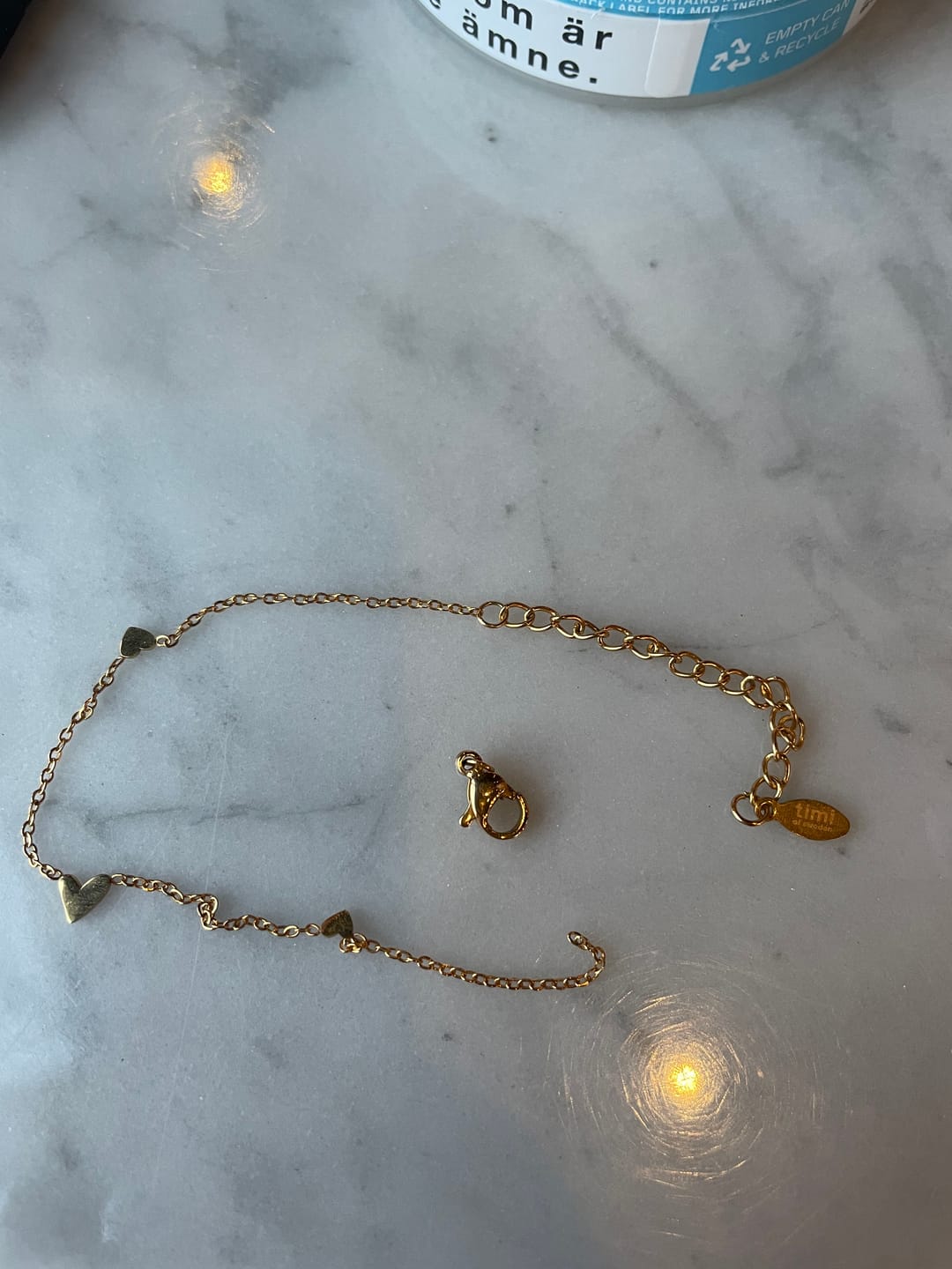 Customer photo review of Sarah - 3 Small Hearts Bracelet Stainless Steel