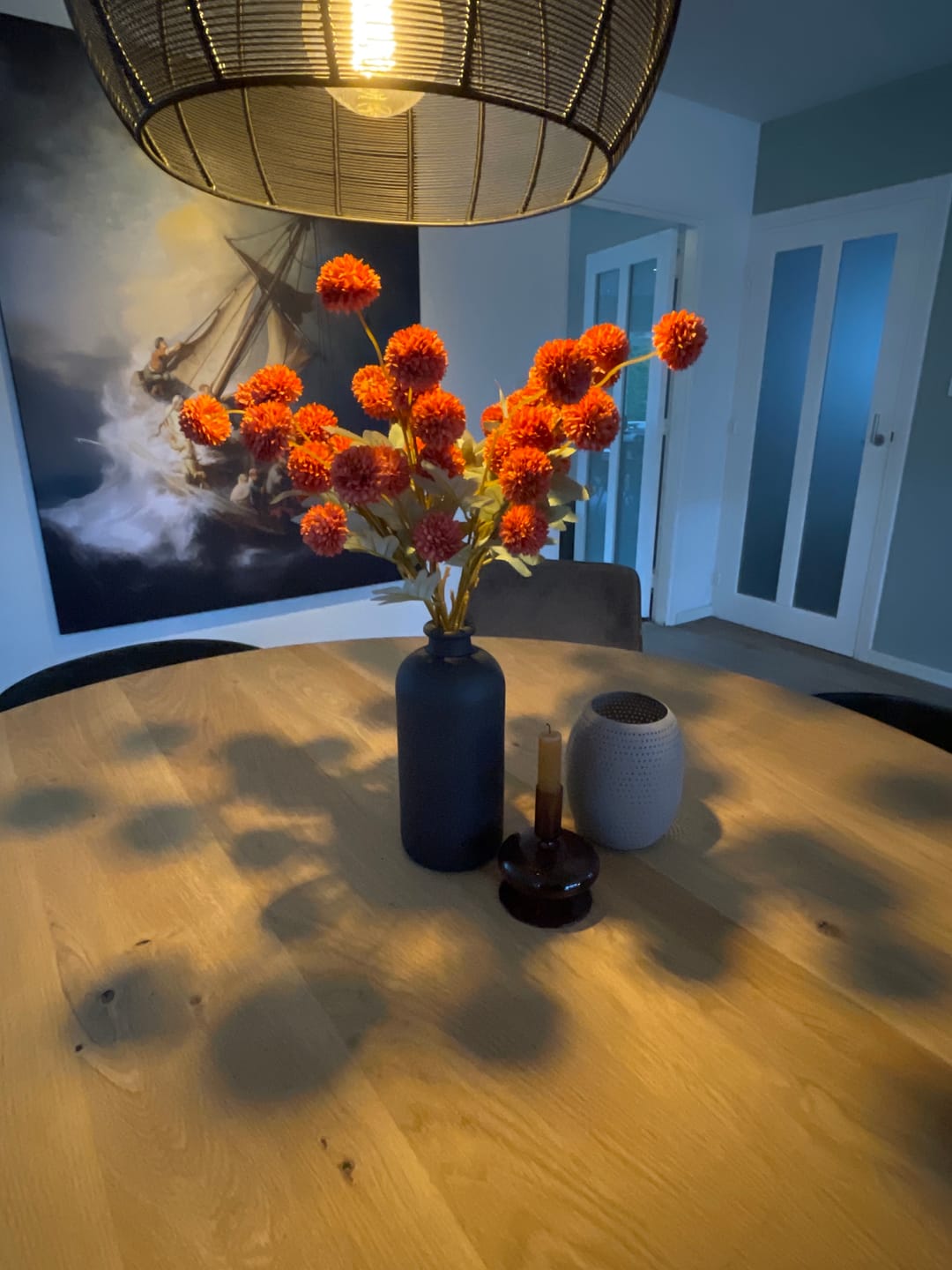 Customer photo review of Zijden Kiku Bloemen - Omber
